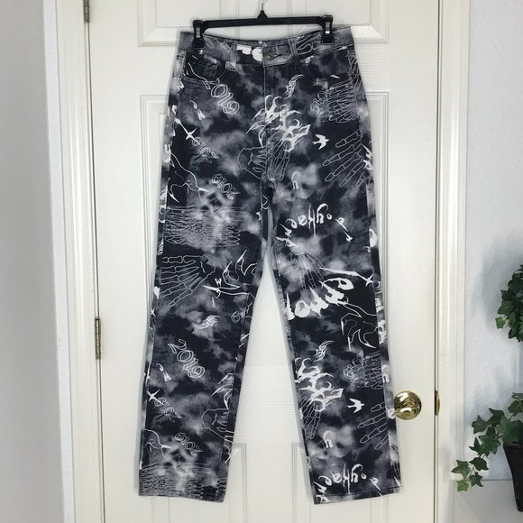SHEIN Denim - 💀Haunted Themed Jeans | Blk/Wht | Small